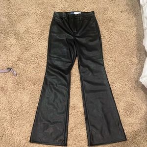 flare leather pants